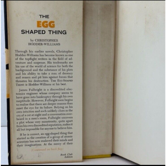 The Egg Shaped Thing, Christopher Hodder-Williams 1967 Hardback 1st Ed Vintage - Picture 3 of 10